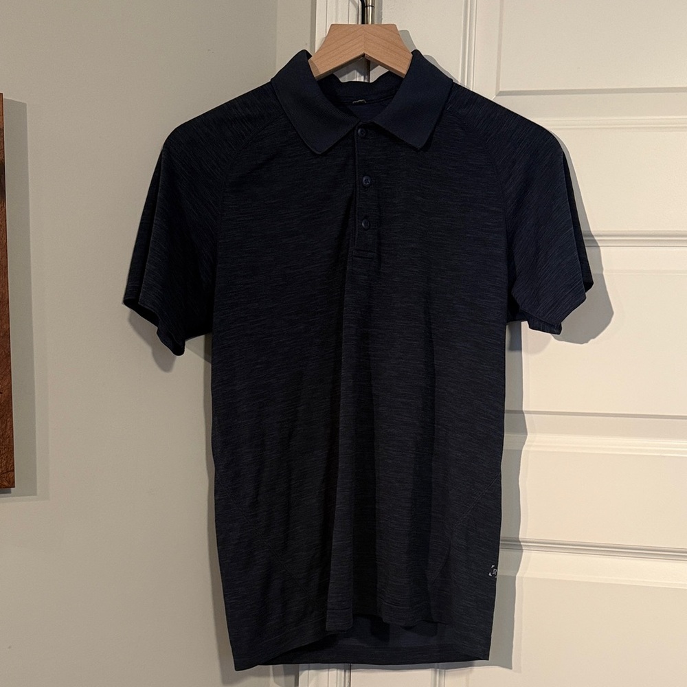 Lululemon Men's Dark Blue Polo Shirt